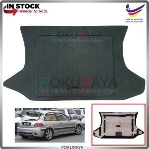 Proton Satria (Bonnet Number Plate) Custom Fit 15mm Rear Bonnet Spare Tyre Tire Tayar Cover Back Hard Board Papan (Carpet Wrapped)